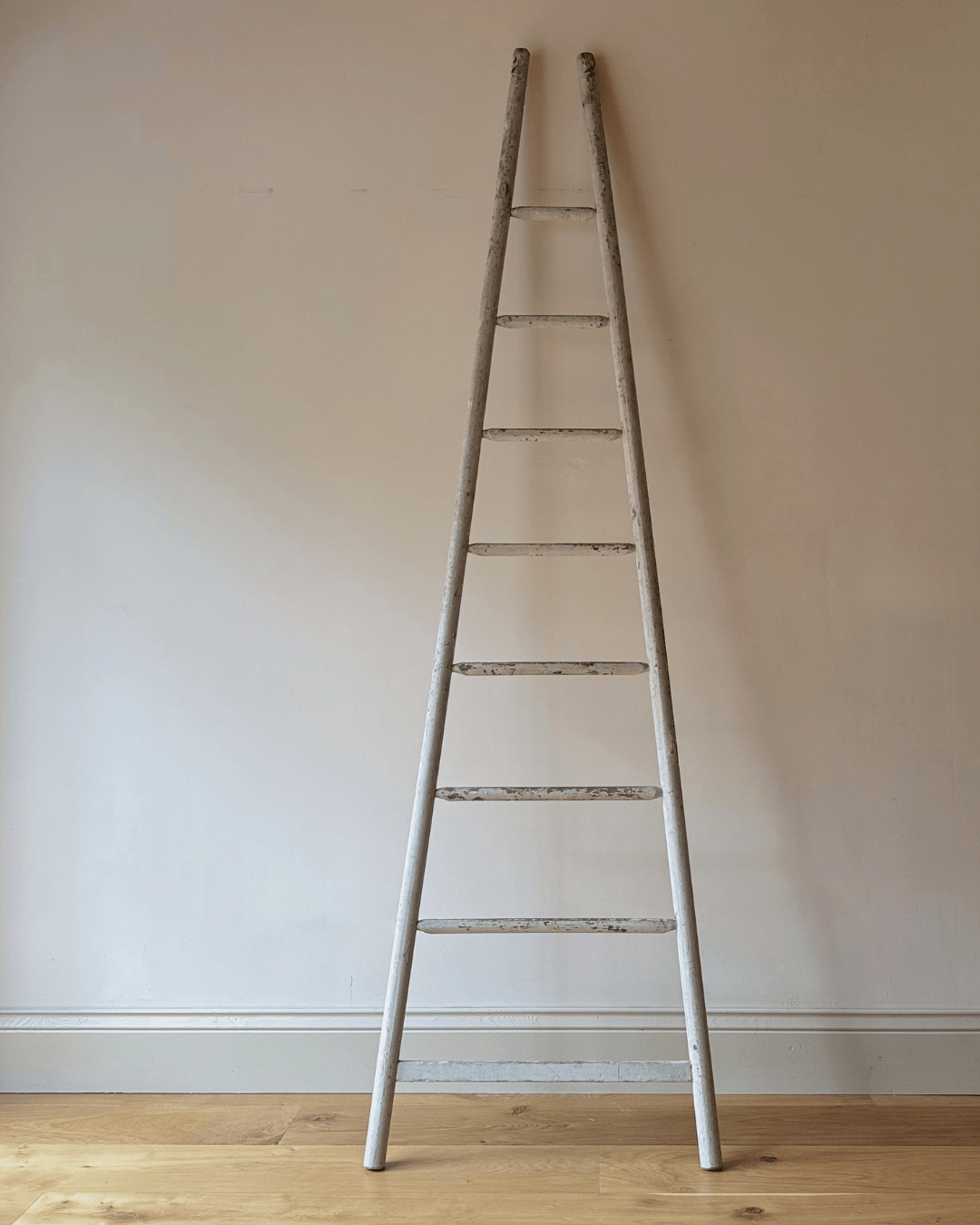 Antique Decorative Ladder in Chippy White Paint