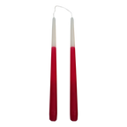 2 Tapered Dinner Candles | Red & Ivory Ombre