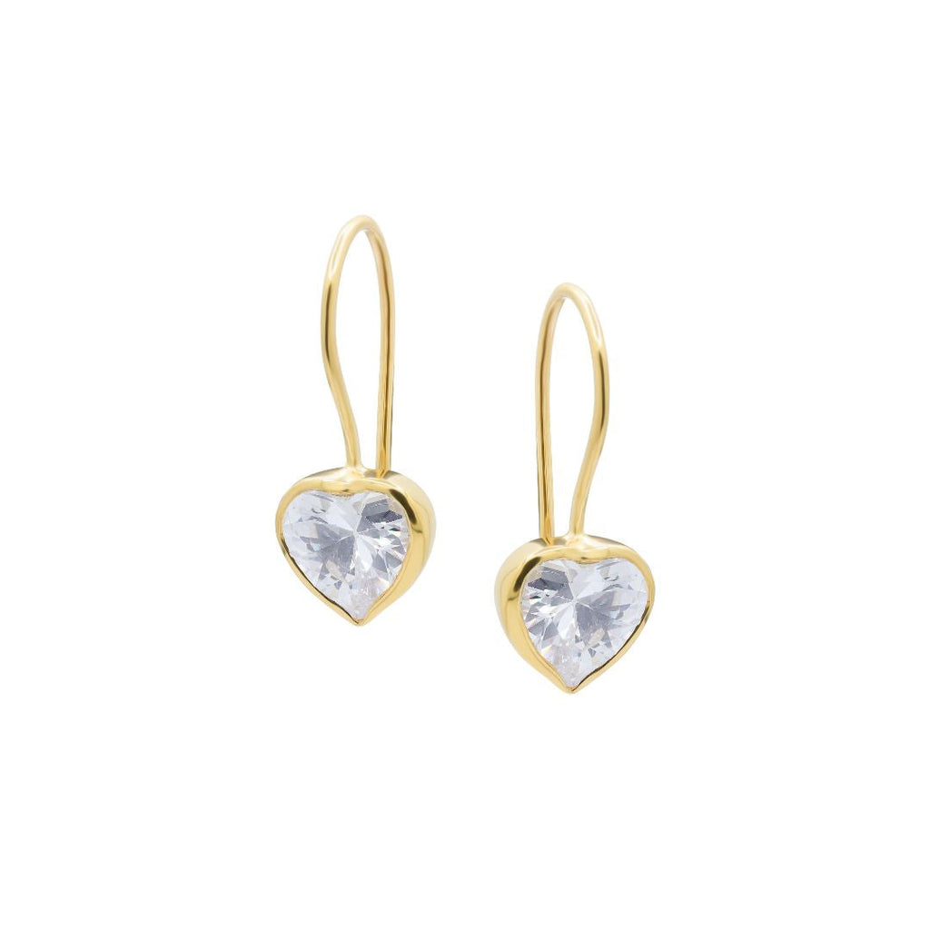 Heart shaped Zirconia Drop Earrings