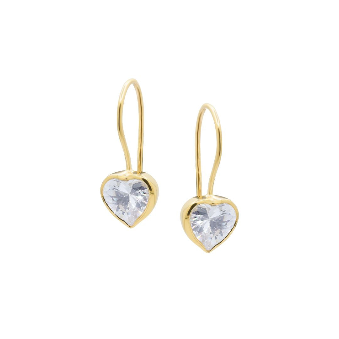 Heart shaped Zirconia Drop Earrings