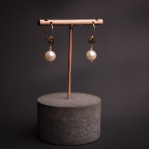 DIAMOND BLACK AND PEARL VERMEIL EARRINGS