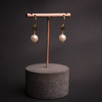 DIAMOND BLACK AND PEARL VERMEIL EARRINGS