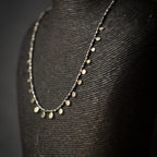 DIAMOND SLICE AND OXIDISED SILVER NECKLACE