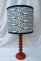 Blue mackerel handmade lampshade -suzie-catlin-designs 