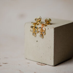 DIAMOND DUCHESS DROP EARRINGS, GOLD VERMEIL