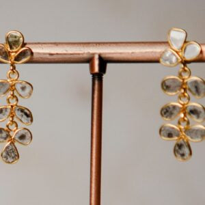 DIAMOND DUCHESS DROP EARRINGS, GOLD VERMEIL