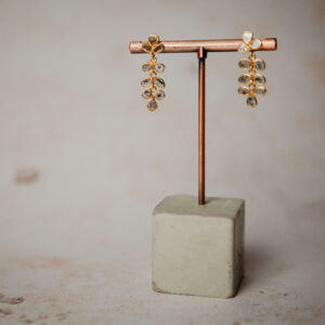 DIAMOND DUCHESS DROP EARRINGS, GOLD VERMEIL