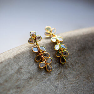 DIAMOND DUCHESS DROP EARRINGS, GOLD VERMEIL
