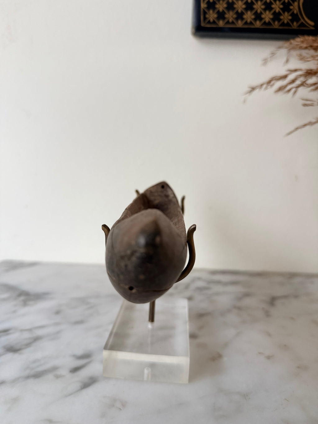 Early 20th Century West African Weaving Shuttle mounted on Perspex