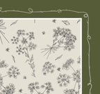 Evergreen Cow Parsley Scarf (Small) - 100% Silk