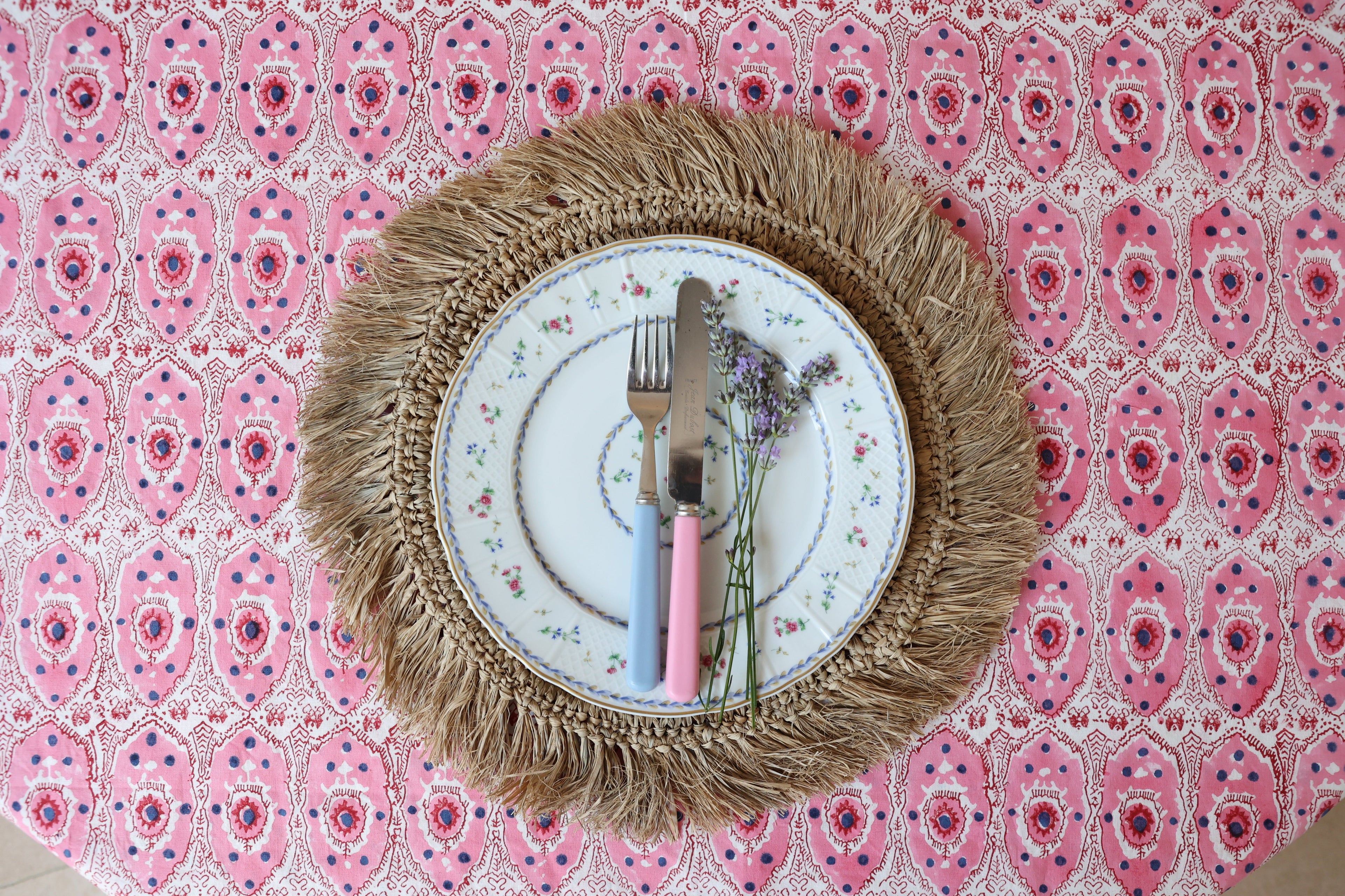 Pink Herald Tablecloth
