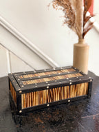 Rare 19th Century Porcupine Quill Sliding Lid Trinket Box