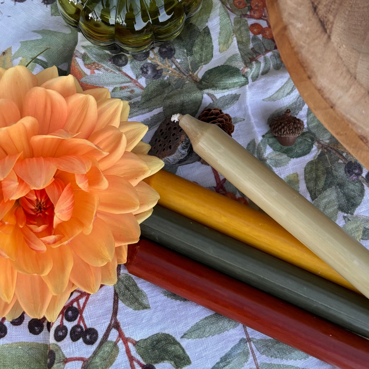 10 Dinner Candles 18cm x 22mm | Warm Autumn Mix