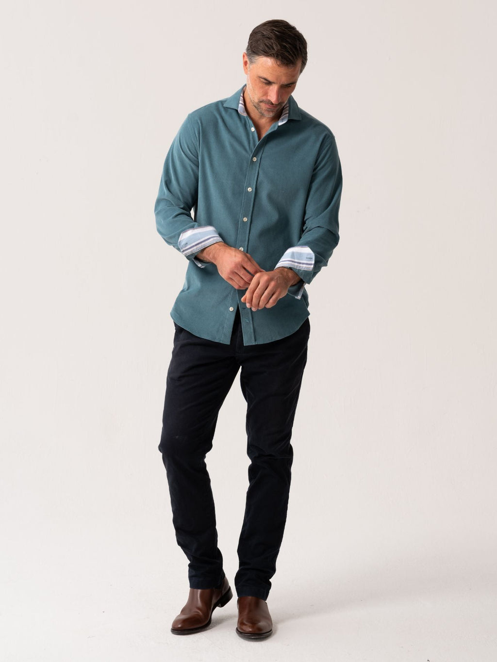 Petrol Blue Cord Shirt