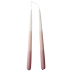 2 Tapered Dinner Candles | Pink & Ivory Ombre