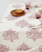 Varmala Hand Block Print Pink Tablecloth