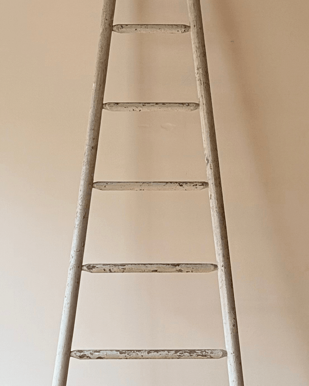 Antique Decorative Ladder in Chippy White Paint