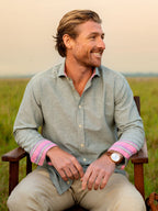 Crocodile Green Cotton/Linen Shirt