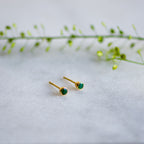 Acer Ear stud in Gold with Green Onyx