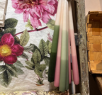 2 Tapered Dinner Candles | Pink & Ivory Ombre