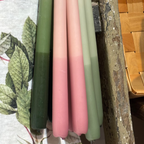 2 Tapered Dinner Candles | Pink & Ivory Ombre