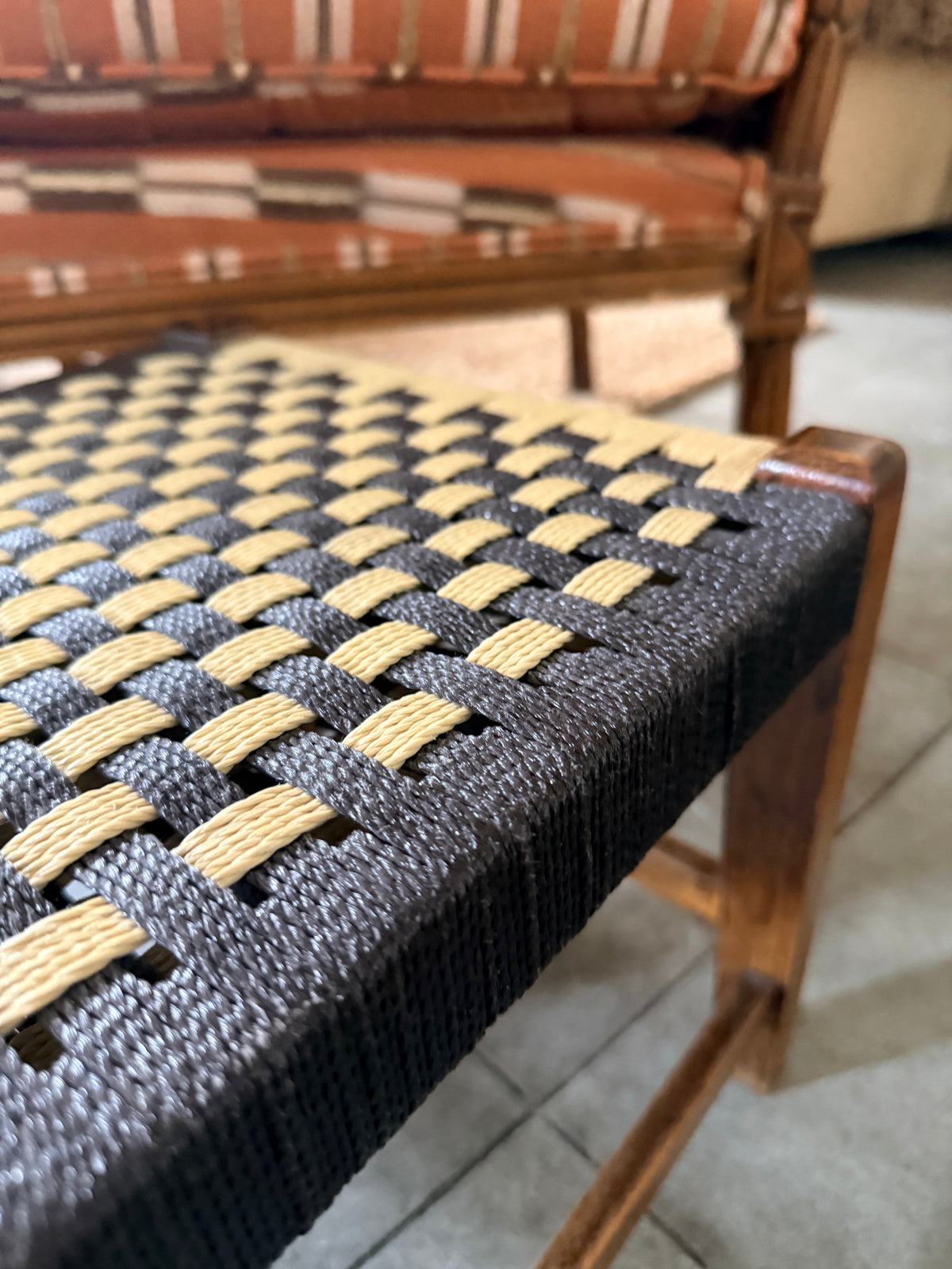 Midcentury Woven Stool 1