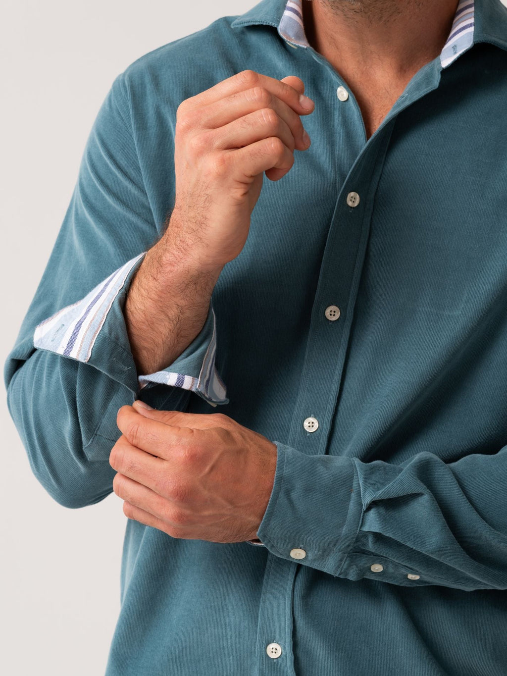 Petrol Blue Cord Shirt