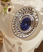 Helecho Serving Platter Set of 2 | Hand-Painted Ceramic, Deep Blue