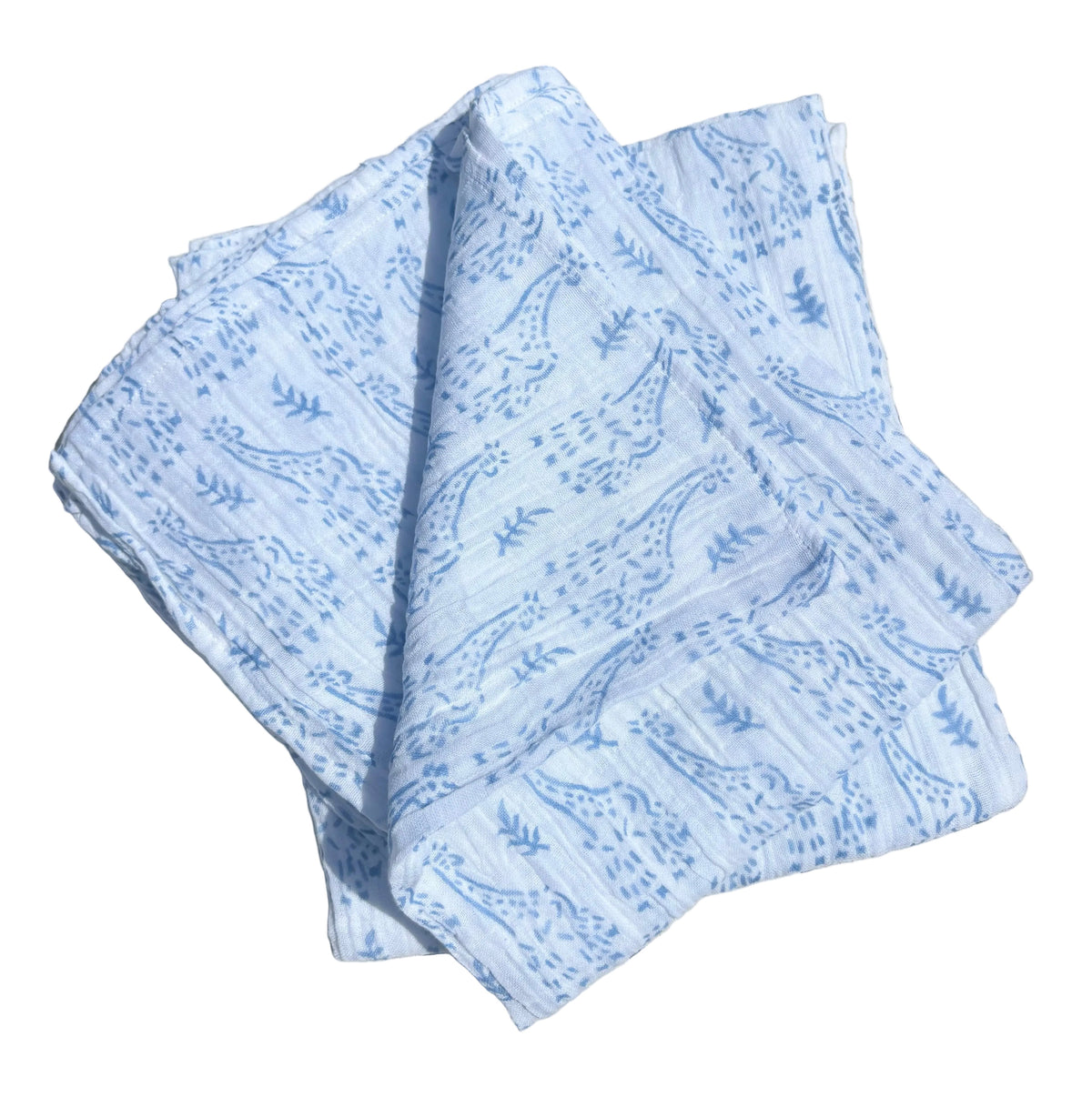 WooWoo Muslin Swaddle - Blue Giraffe