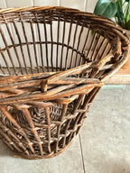 Tapered Vintage Wicker Log Basket