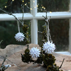 6 White Spiky Paper Bauble Decorations | Fair Trade