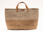 KAZA: Brown & Grey Two Tone Woven Shopper: Large