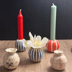 Blue Stripe Bud Vase