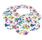 Liberty scalloped baby teething bib