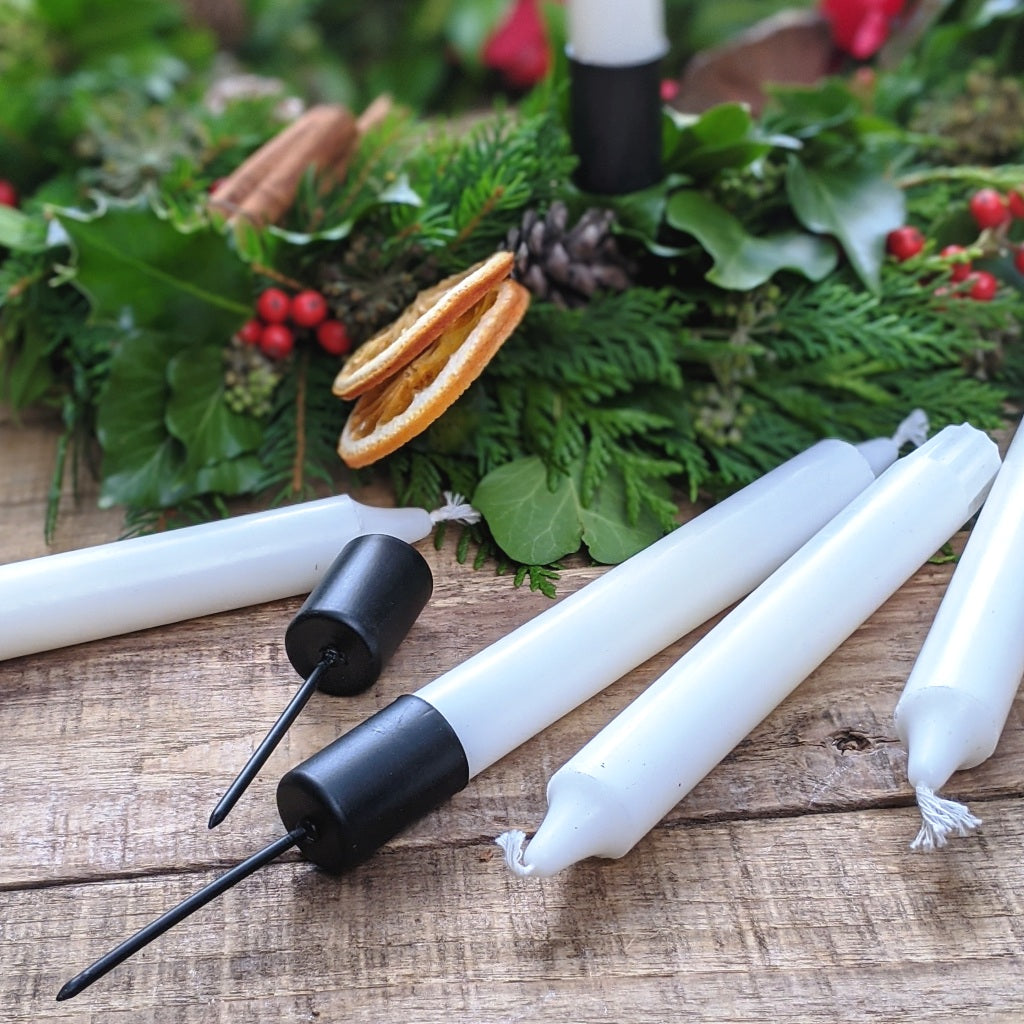 4 Candle Holders On Spike - Black Metal