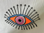 White with Orange Eye Organic Cotton Peshtemal Towel