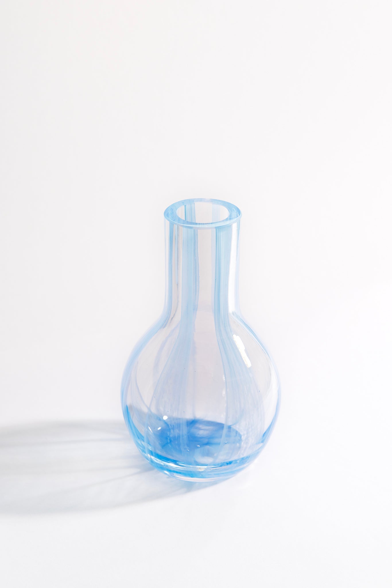 Striped Glass Vase | Light Blue