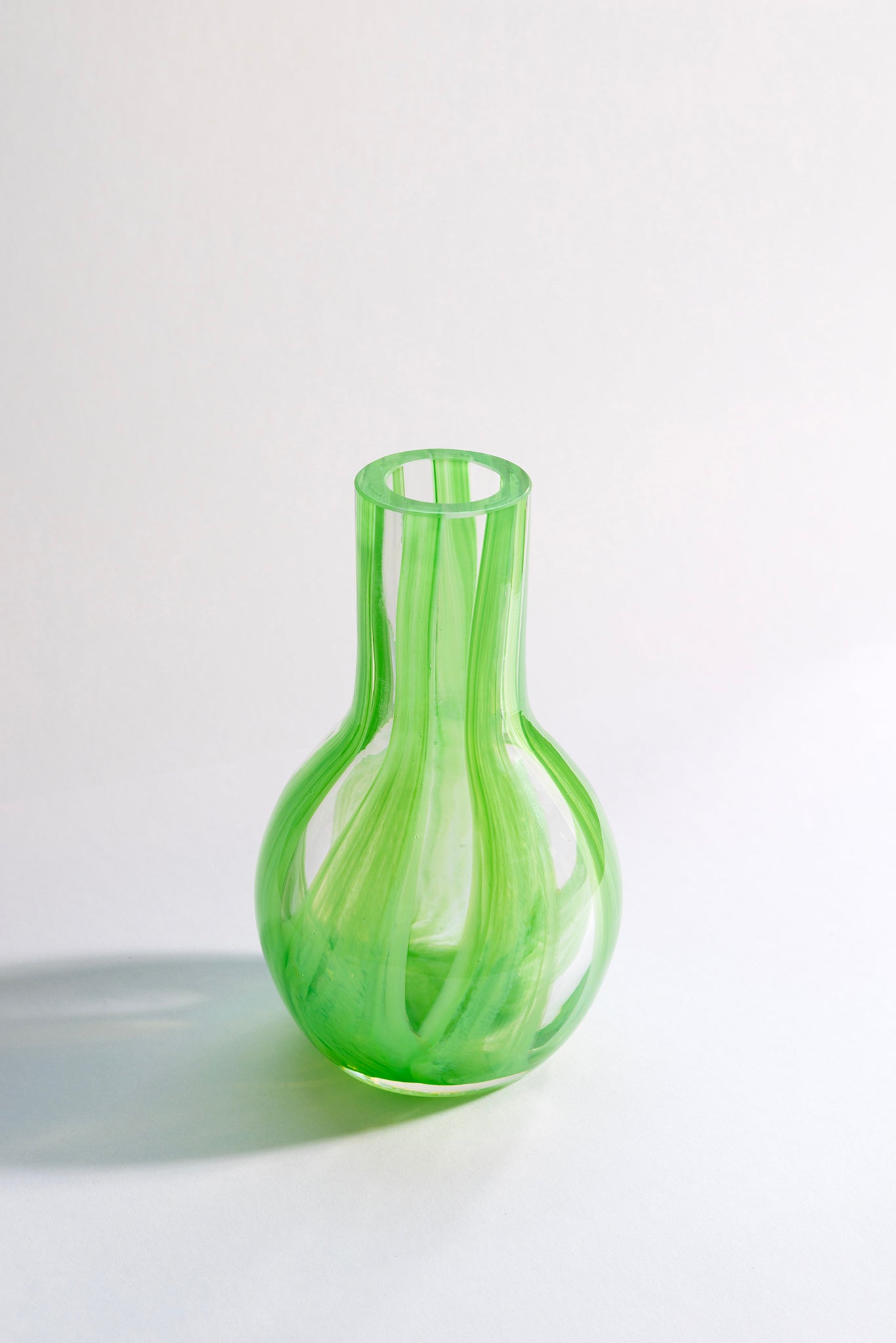 Striped Glass Vase | Green