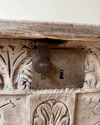 Lime Washed Carved Oak Blanket Box