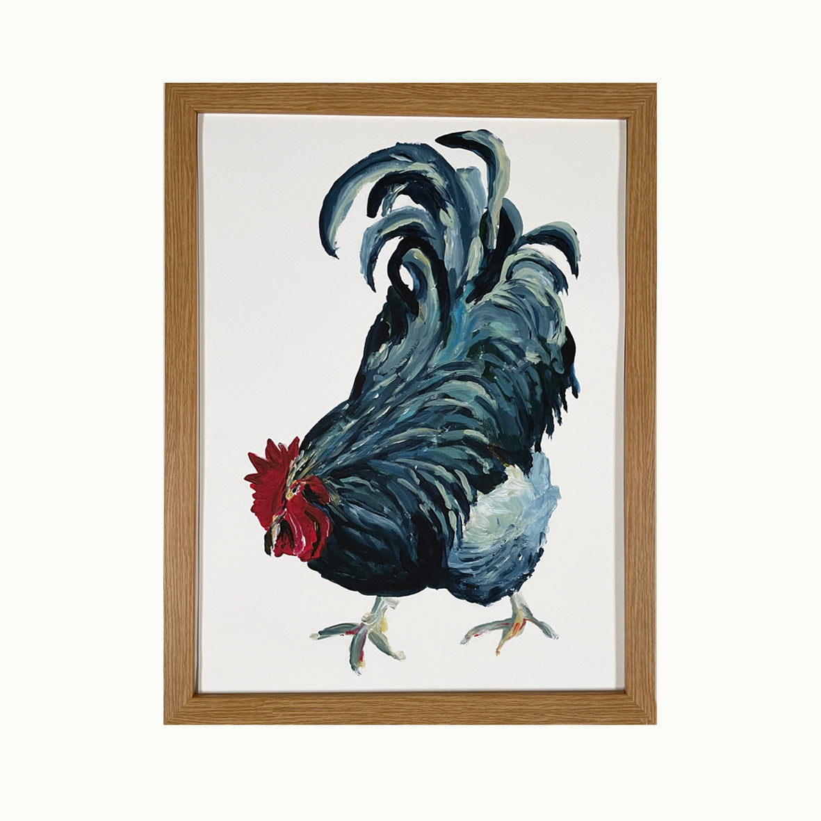 Giclee Black Orpington hen Acyrlic Framed print