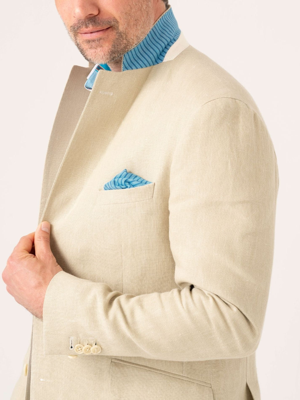 Pale Beige Linen Blazer
