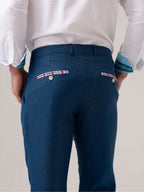 Royal Blue Suit Trousers - Linen, Wool & Silk