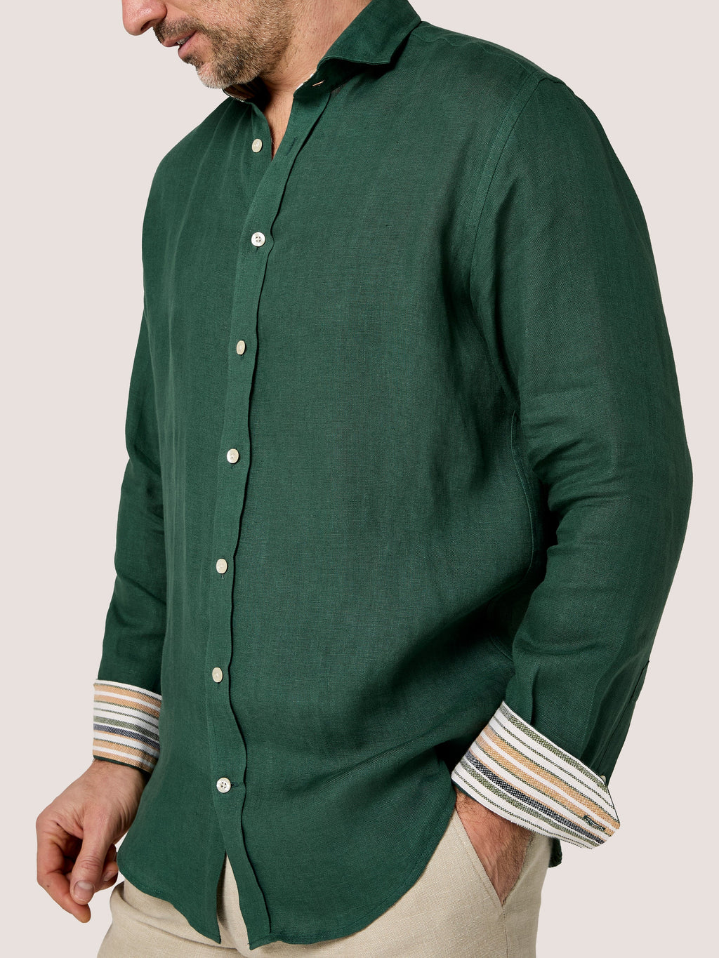 Forest Green Linen Shirt