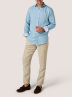 Ocean Blue Linen Shirt