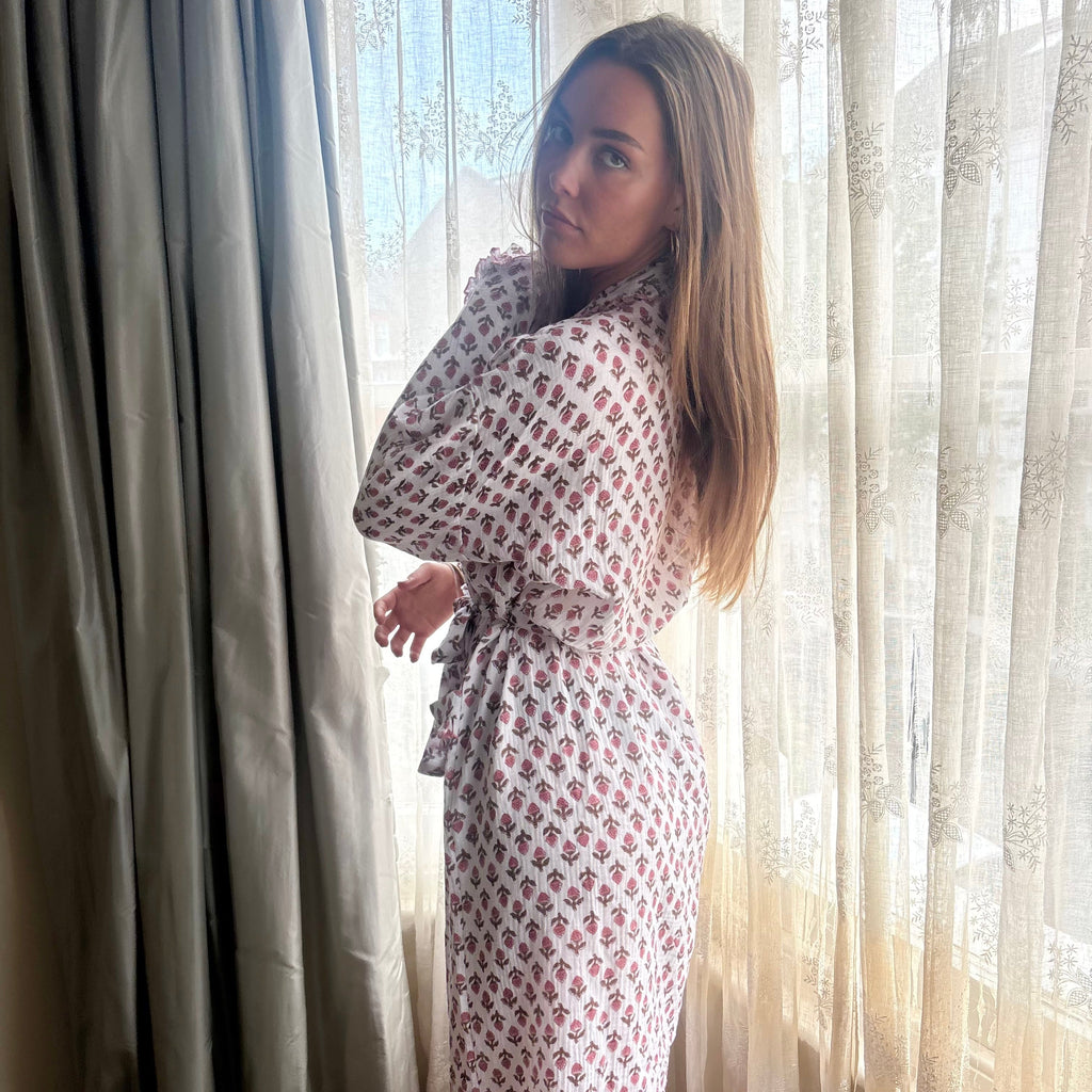 Milly Pink Muslin Dressing Gown