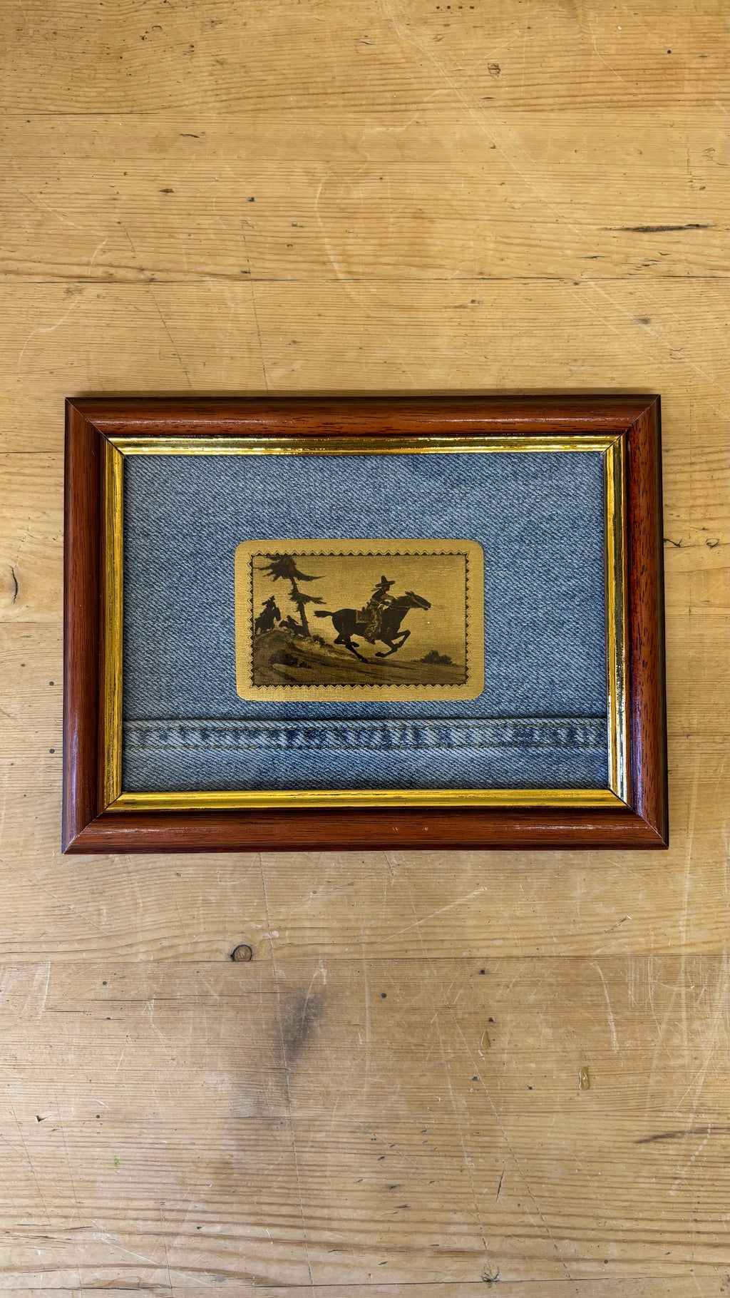 Framed Vintage Western Playing Card