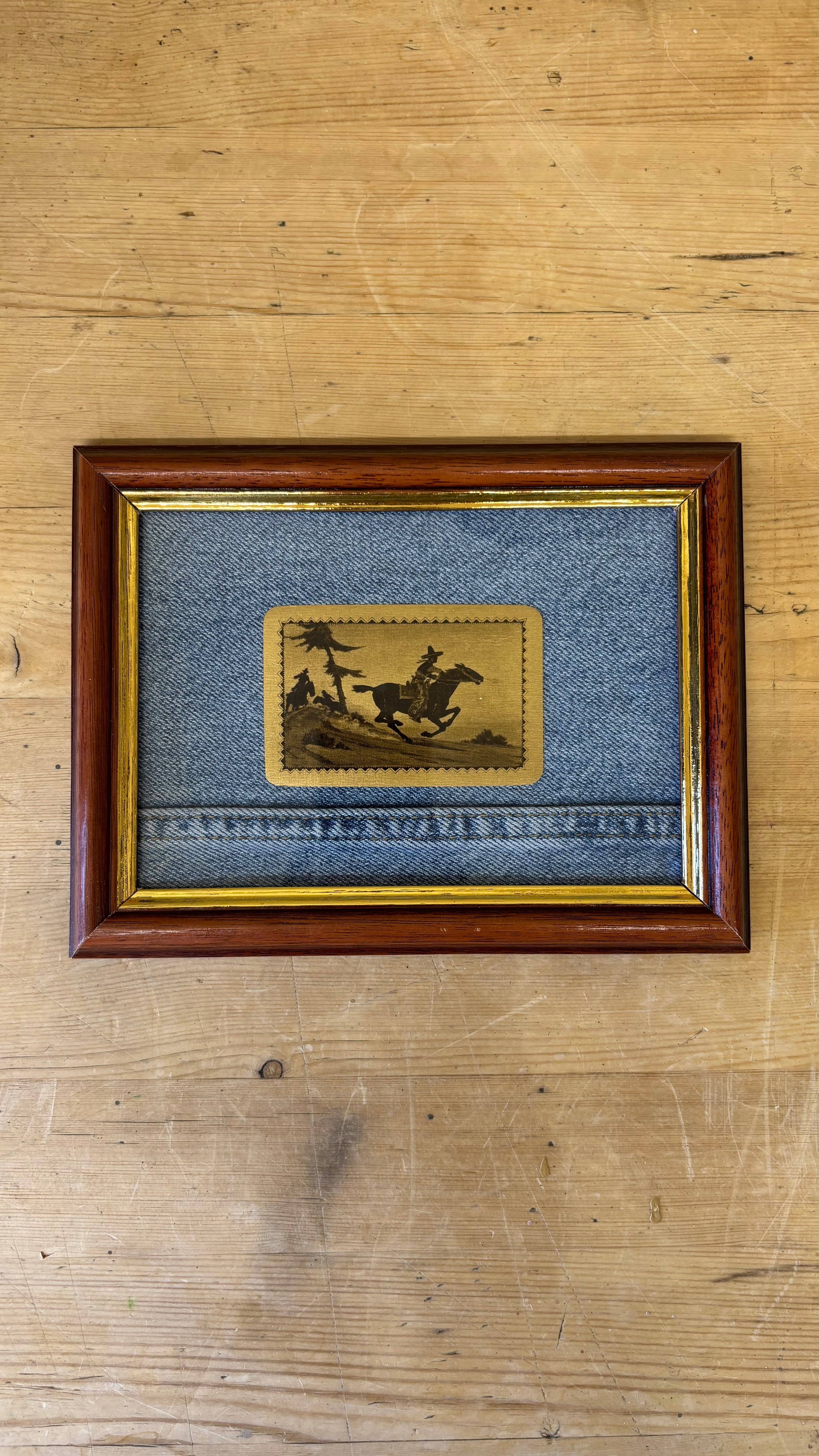Framed Vintage Western Playing Card