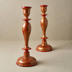 Kashmir Wooden Candle Stick Holder 12"