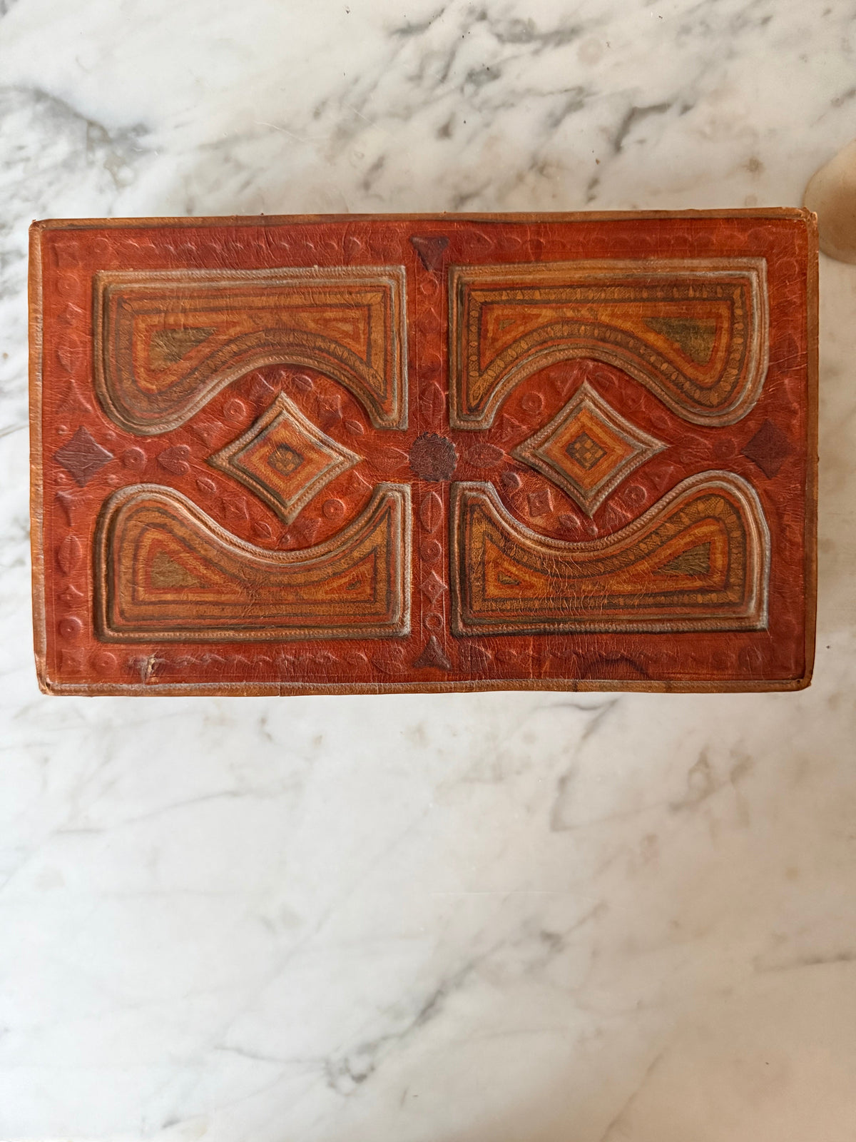 North African Hand-Tooled Leather Box, C1950