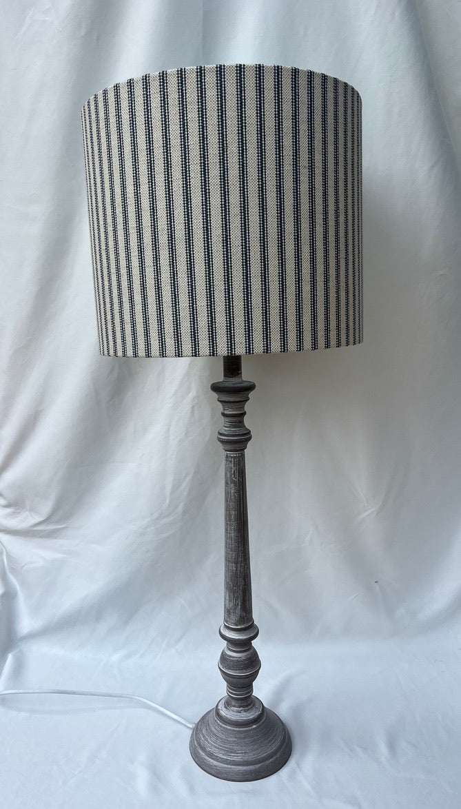 Blue & White Ticking Handmade Lampshade
